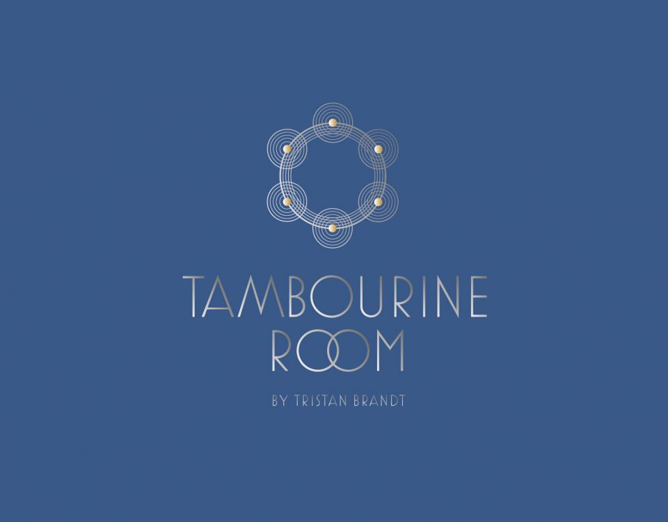 A logo reflective of the classic-contemporary spirit of Tambourine Room’s cuisine